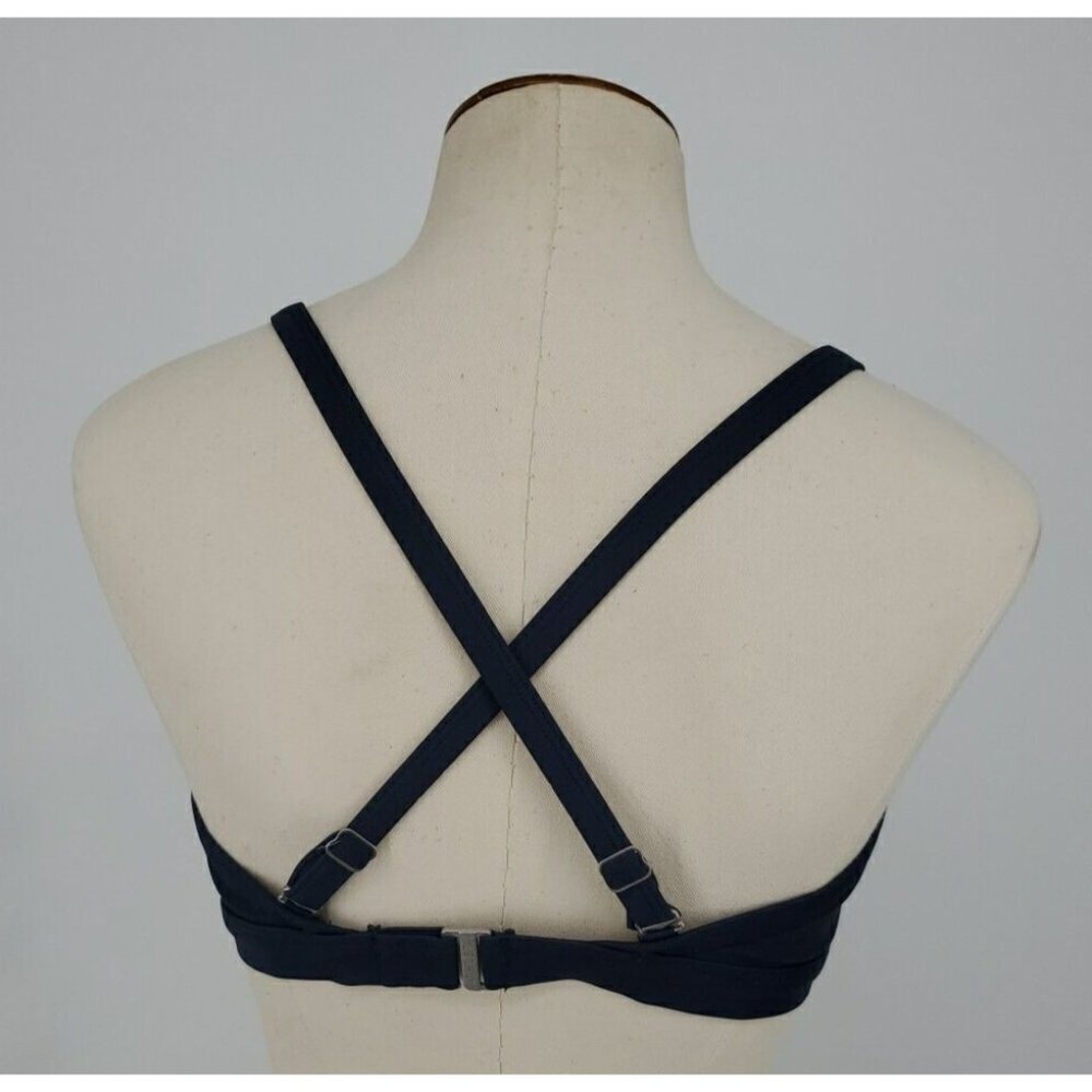 Athleta 36D / DD Navy Blue Twister Front Molded Cup Swim Bikini Top 964874 - Picture 3 of 8